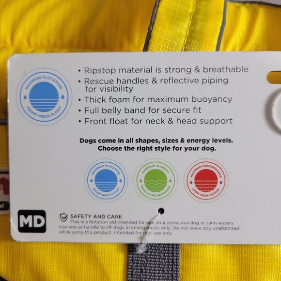 Outward Hound Granby Splash Dog Life Jacket Medium 30-55lbs Reflective Flotation - Picture 11 of 11